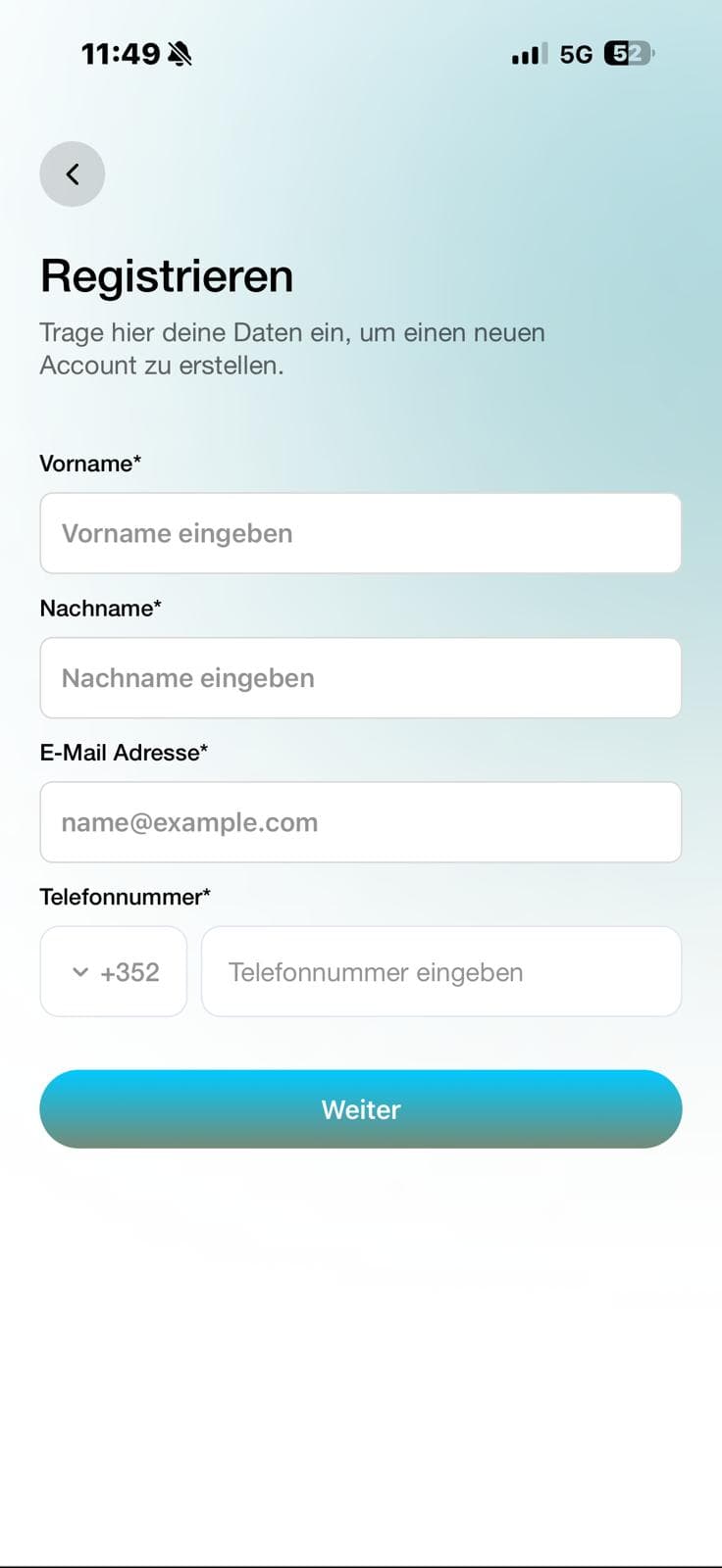 homeTreffer app screen